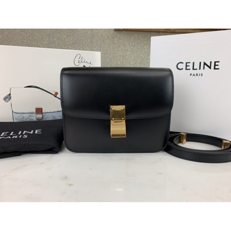 Replica Celine Teen Classic Leather Shoulder Black Bag